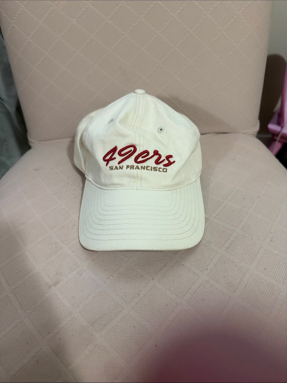 Reebok White Baseball Cap with Red 49ers Script